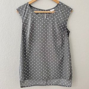 Merona | Gray and White Polka Dot Shortsleeved Top